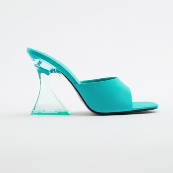 Zara Shoes Nwt Zara Tiffany Heeled Methacrylate Sandals Poshmark